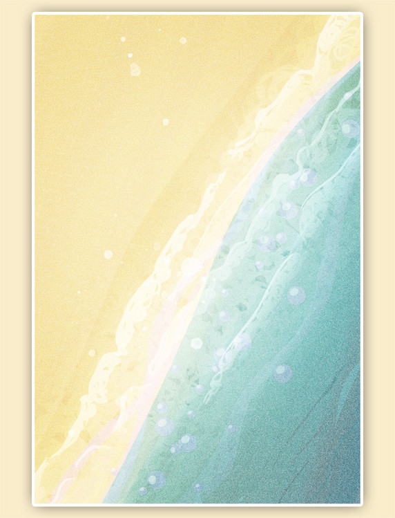 简约沙滩海浪黄色文艺清新背景