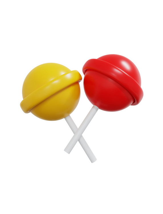 3DC4D立体六一儿童节彩色棒棒糖元素