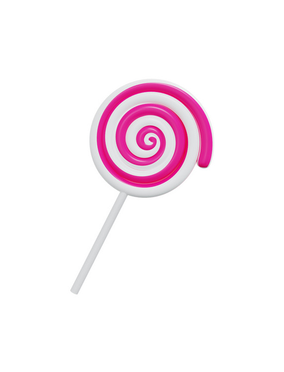 DC4D立体儿童节零食圆形棒棒糖元素