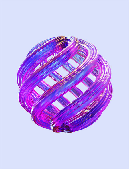 3D立体酸性渐变球形装饰元素扭曲抽象