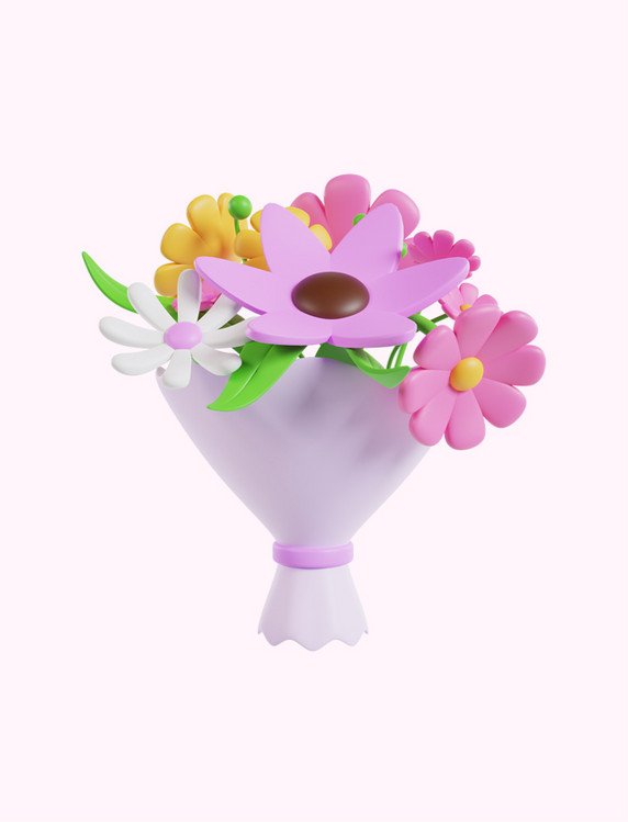 3D立体手捧花花束花束送花