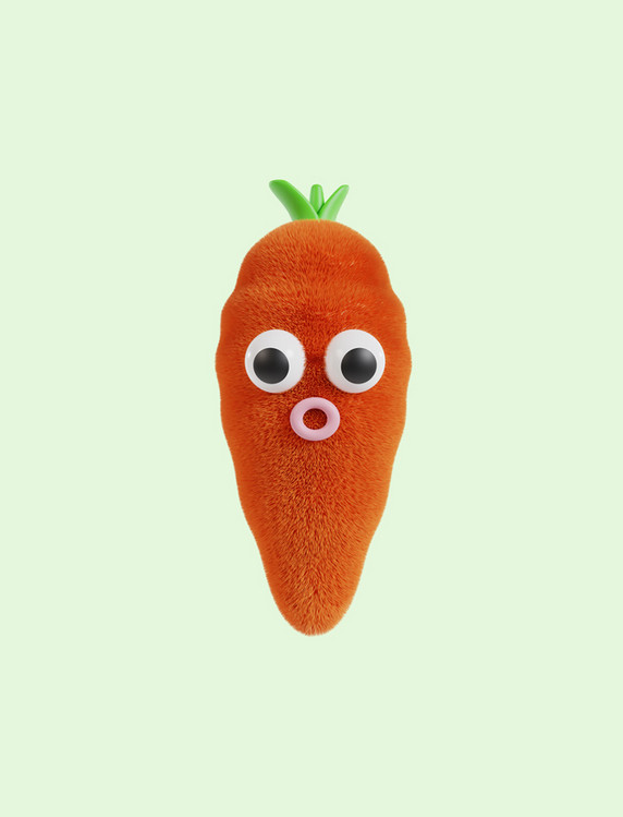 3D立体毛绒蔬菜拟人胡萝卜