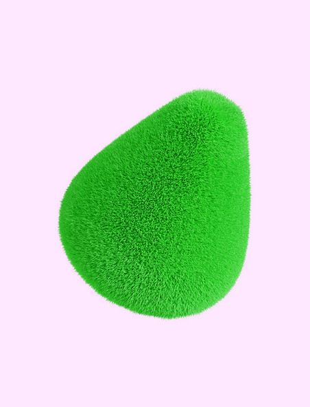 3D立体绿色毛绒几何体