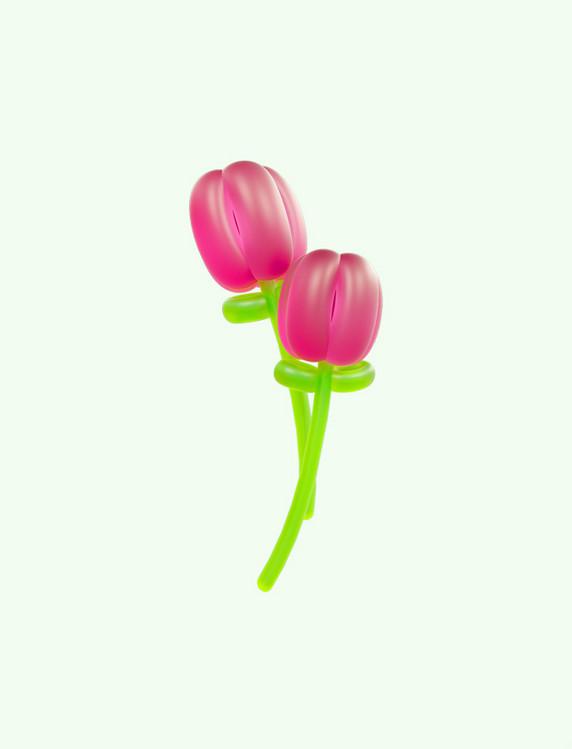 3d立体气球郁金香植物花朵