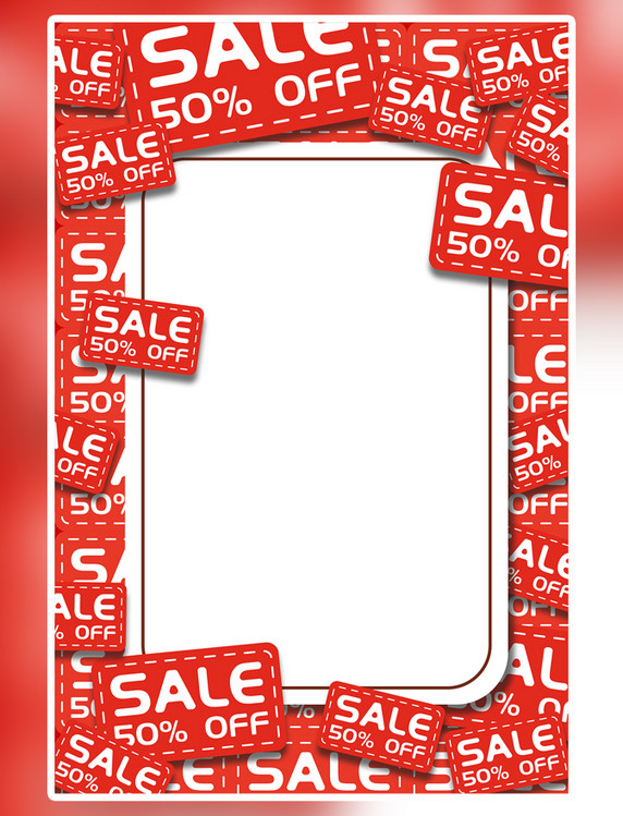 劳动节降价标签红色电商大促