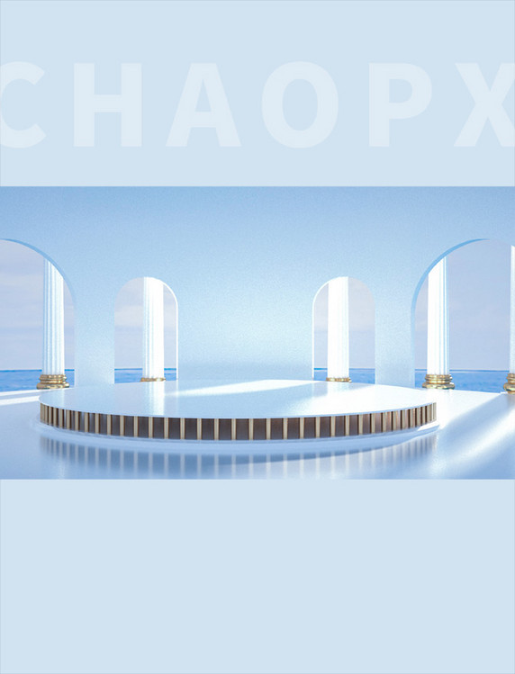 C4D电商618宫殿背景