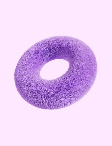 3D立体紫色圈圈毛绒几何体