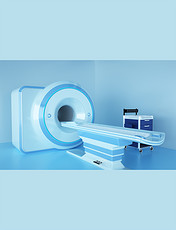 蓝色3D医疗器械设备场景背景核磁共振
