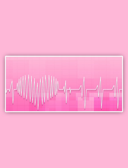 粉色可爱线条医疗心电图高清背景