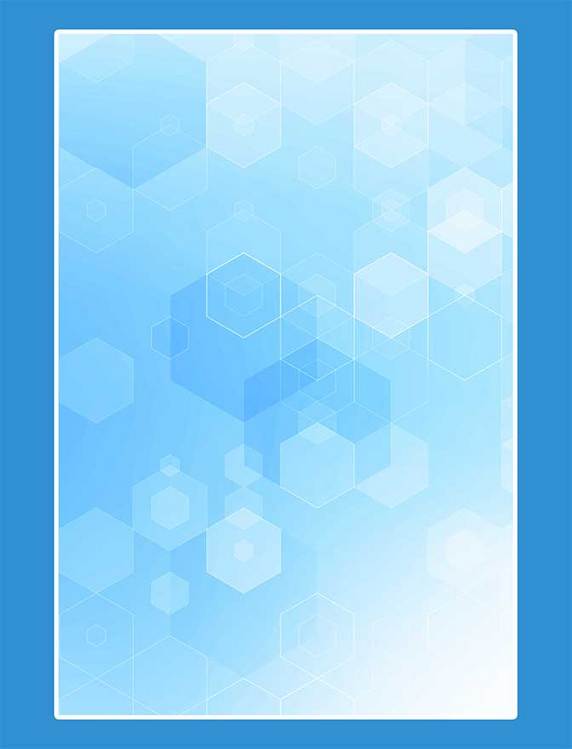 简约几何六边形蓝色渐变清新科技海报背景