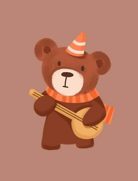 生日礼物小熊谈吉他