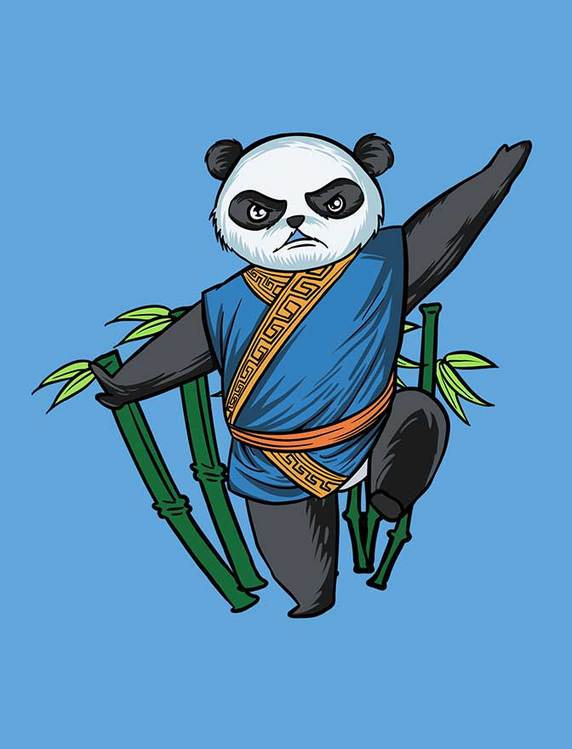 手绘国潮功夫熊猫