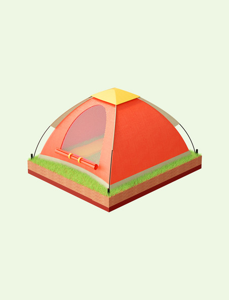 C4D立体户外野营野餐帐篷