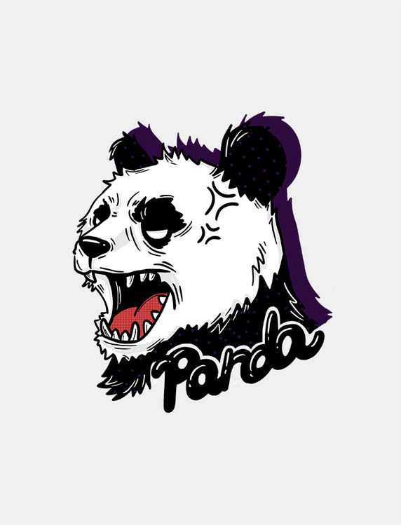 国潮暴怒熊猫酷装饰元素