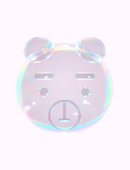3D酸性小熊C4D透明气泡镭射
