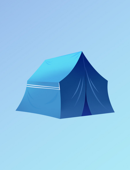 户外野营露营帐篷蓝色元素