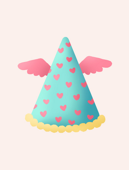 粉色小翅膀生日帽寿星帽卡通帽子