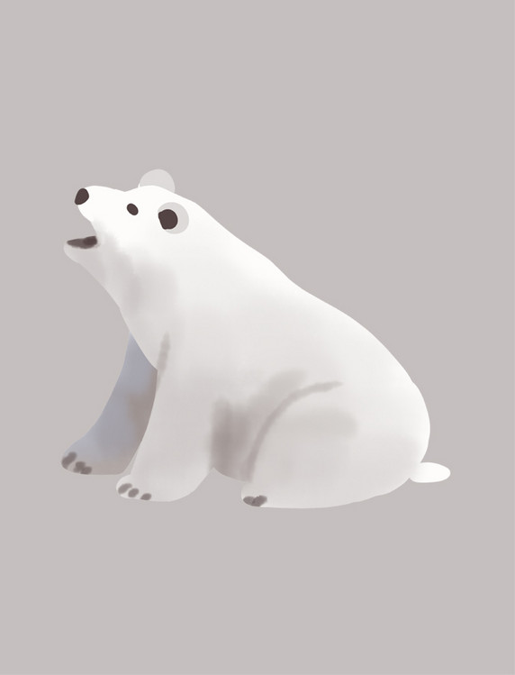 动物北极熊坐着