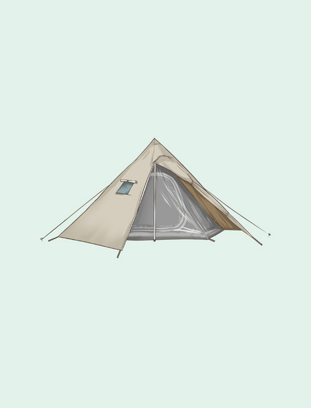 户外野营野餐帐篷手绘