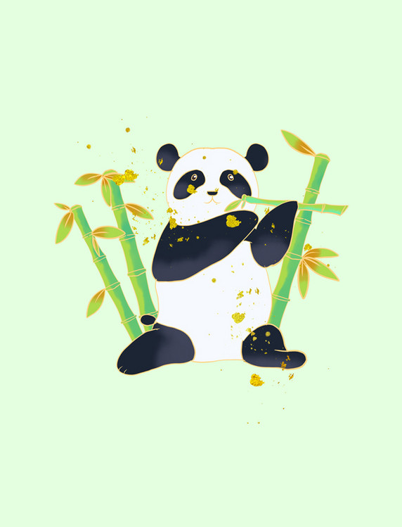 国潮国宝熊猫竹子