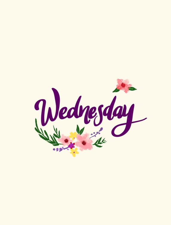 紫色Wednesday周三英文字
