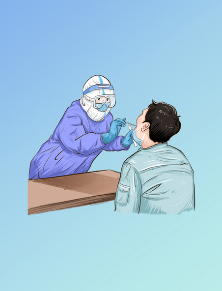 防疫疫情核酸检测咽拭子元素