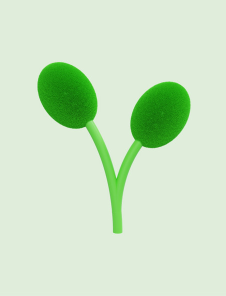3D立体绿色花草