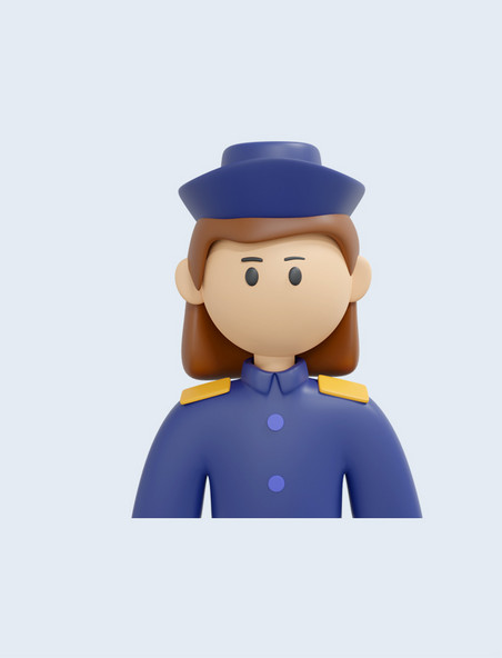 3D立体职业人物警察女警
