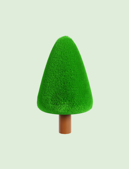 3D立体绿色大树毛绒树树木