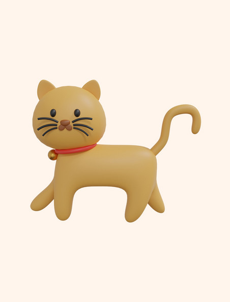 3D立体可爱动物黄色猫咪