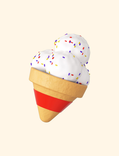 3DC4D立体夏日冷饮冰淇淋