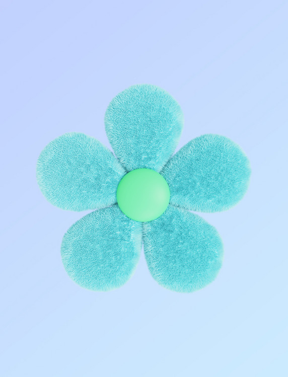 3DC4D立体毛绒植物花朵元素