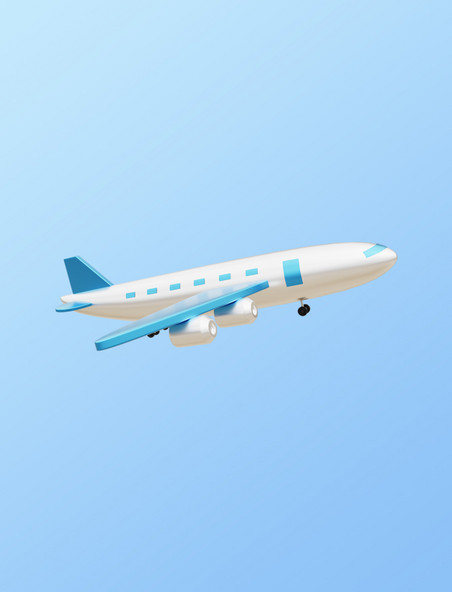 3DC4D立体交通运输工具飞机元素