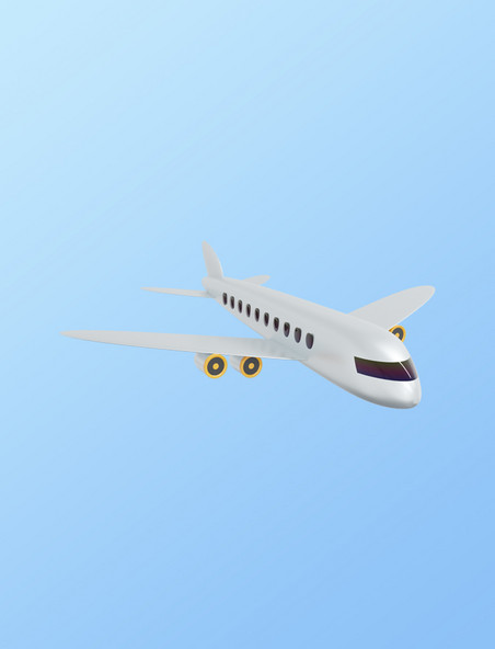 3DC4D立体夏季旅行飞机元素