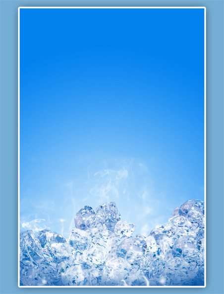 蓝色冰块冰爽夏季背景素材
