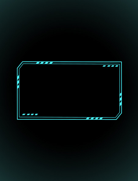 蓝色科技感边框设计简约元素