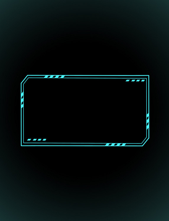 蓝色科技感边框设计简约元素