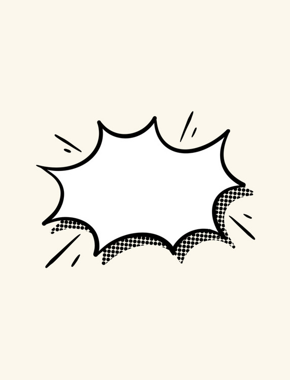 简约黑白漫画对话框爆炸框