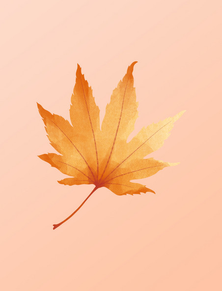 秋季水彩枫叶叶子橙色简约元素
