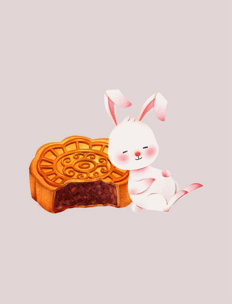中秋中秋节吃月饼玉兔