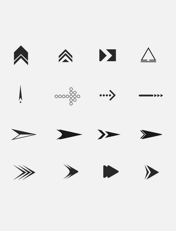 黑色箭头符号图标套图元素