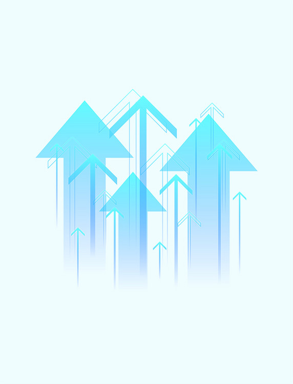 高科技箭头上升蓝色渐变元素