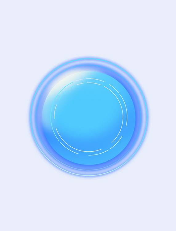 圆形科技风蓝色按钮