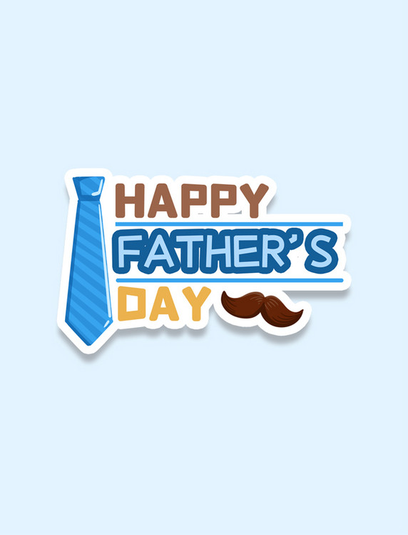父亲节快乐蓝色条纹领带手举牌