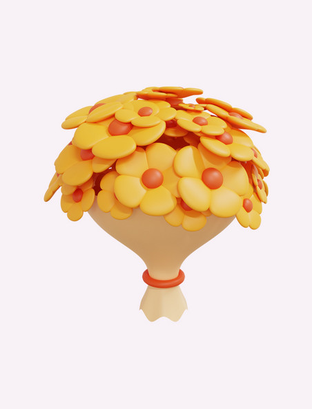 3D立体黄色小花花束