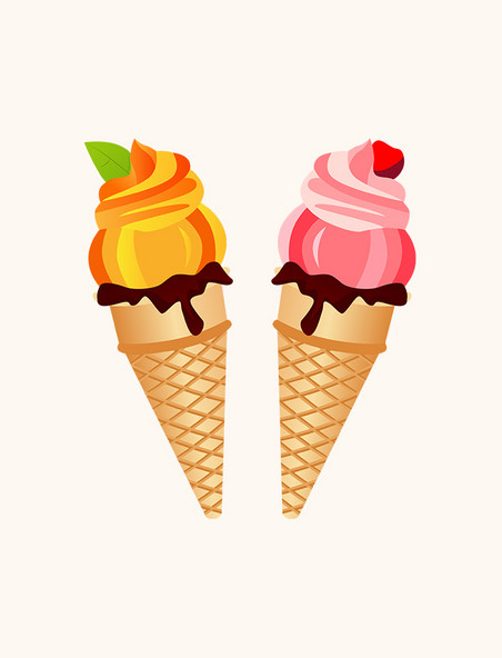矢量水果冰淇淋巧克力零食元素
