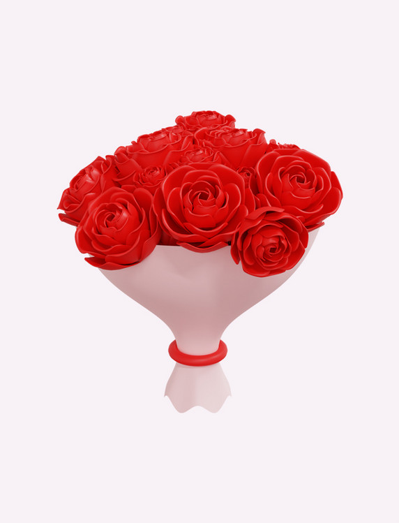 3D立体玫瑰花花束