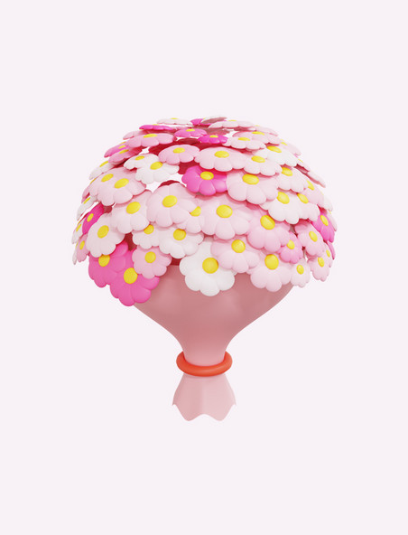 3D立体粉色花束