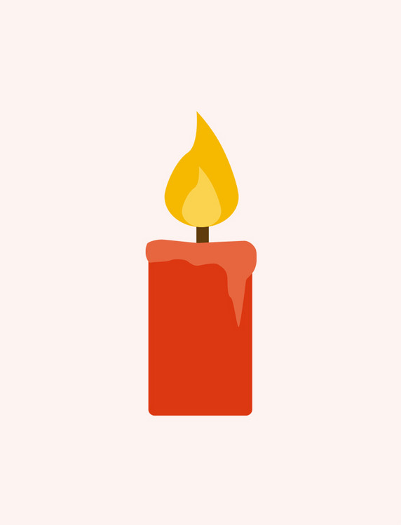 红色燃烧蜡烛