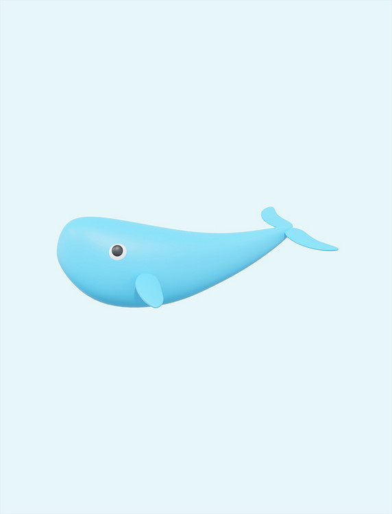 卡通3DC4D立体海洋动物鲸鱼